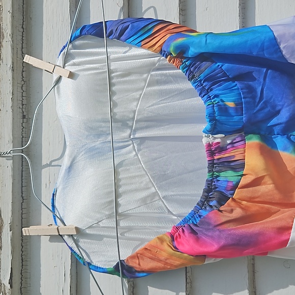 Women Sleeveless Floral Long Maxi Strapless Dress - Picture 3 of 5